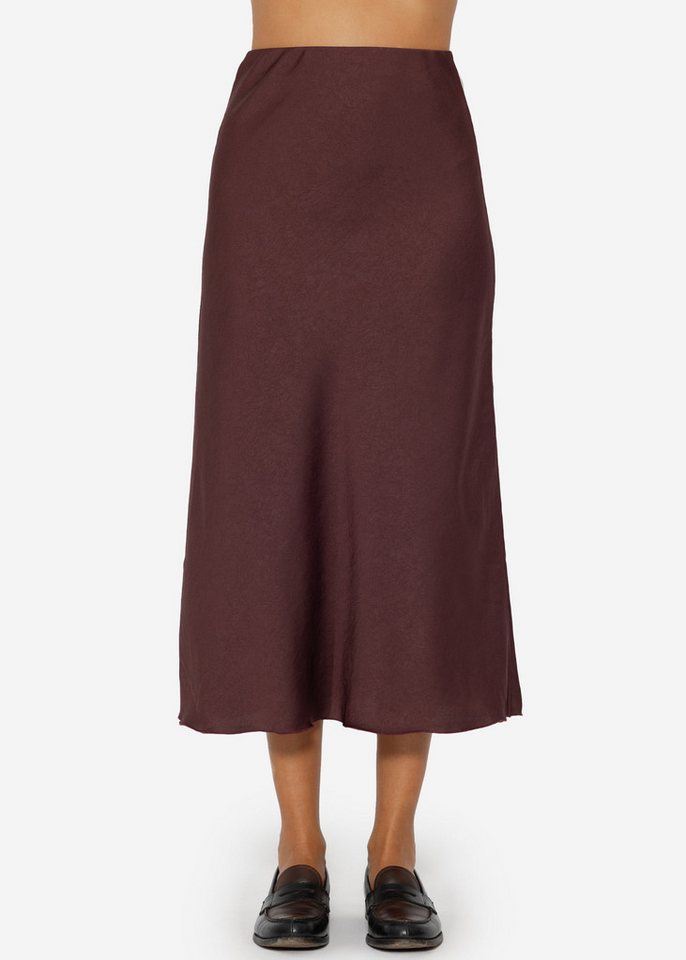 SASSYCLASSY Midirock Satinrock Damen in eleganter Struktur-Optik Damen Satinrock mit schimmerndem Crash-Effekt - Schwarz Burgundy SASSYCLASSY Midirock Satinrock Damen in eleganter Struktur-Optik Damen Satinrock mit schimmerndem Crash-Effekt - Schwarz Burgundy von SASSYCLASSY