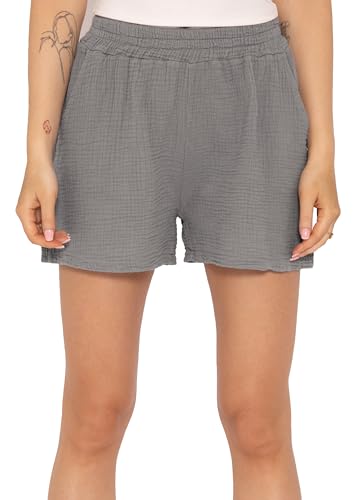 SASSYCLASSY Musselin Shorts, Taupe von SASSYCLASSY