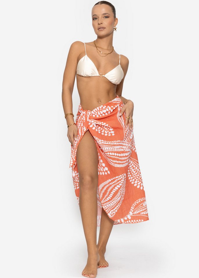 SASSYCLASSY Pareo Luftiges Beach Pareo aus Musselin Damen mit Print von SASSYCLASSY