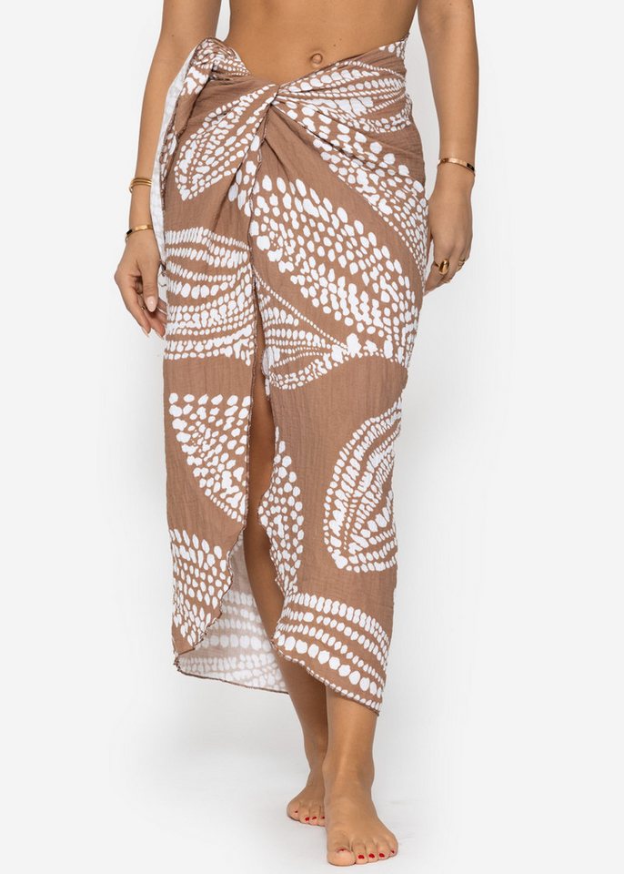 SASSYCLASSY Pareo Luftiges Beach Pareo aus Musselin Damen mit Print SASSYCLASSY Pareo Luftiges Beach Pareo aus Musselin Damen mit Print von SASSYCLASSY