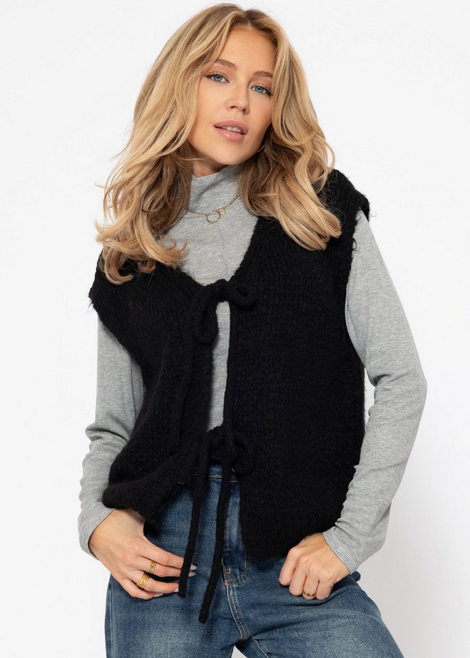 SASSYCLASSY Pullunder Ärmellose Strickweste Damen mit Schleifen SASSYCLASSY Pullunder Ärmellose Strickweste Damen mit Schleifen von SASSYCLASSY