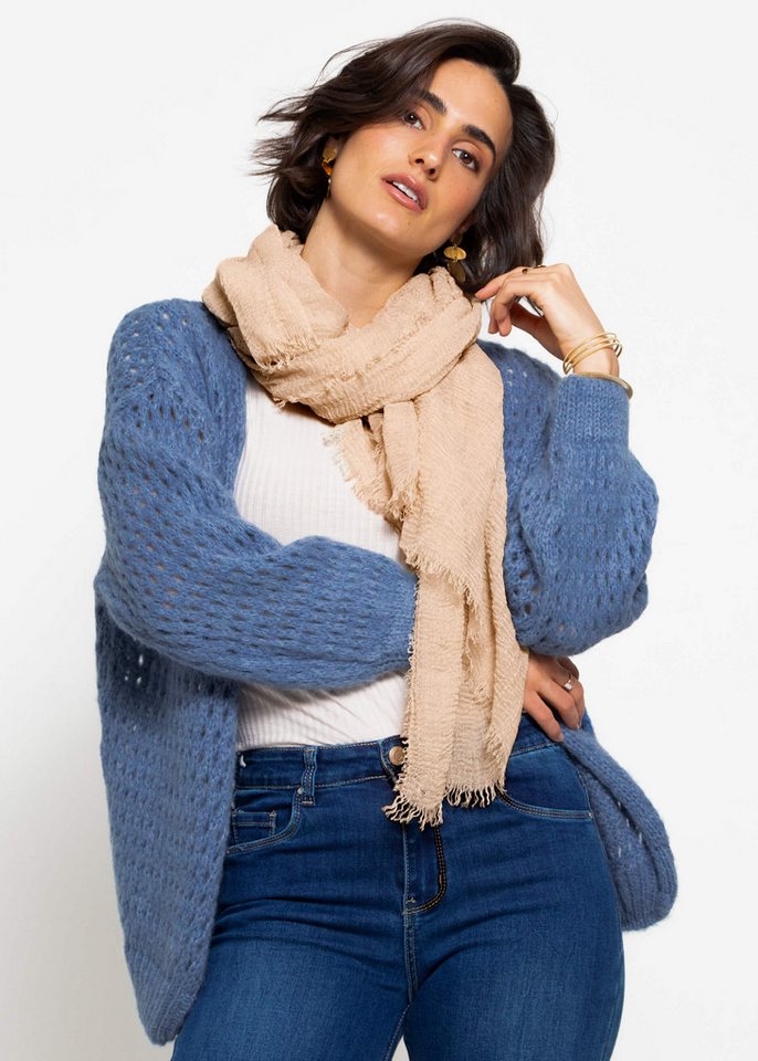 SASSYCLASSY Schal Musselin Schal für Damen, Weicher Schal aus Viskose mit ausgefransten Enden von SASSYCLASSY