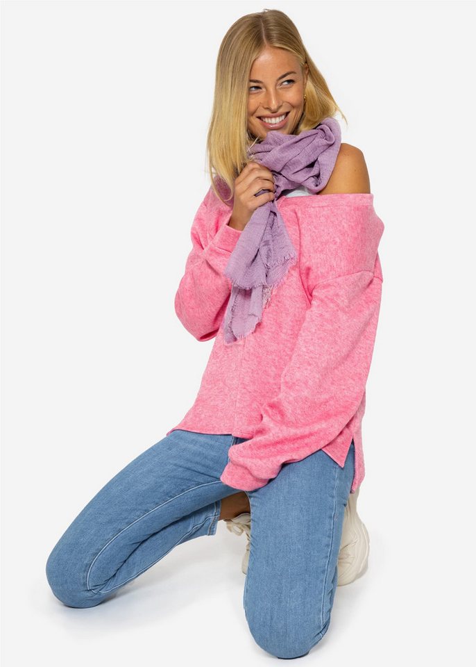 SASSYCLASSY Schal Weicher Schal aus hochwertiger Viskose Unifarben, Vielseitiges Tuch aus flauschigem Musselin mit ausgefransten Enden von SASSYCLASSY