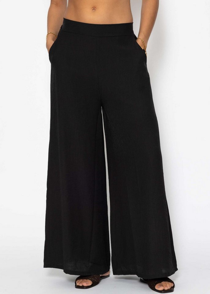 SASSYCLASSY Stoffhose Leinenhose Damen mit geradem Bein Highwaist Hose aus Leinen mit Eingriffstaschen salbeigrün von SASSYCLASSY