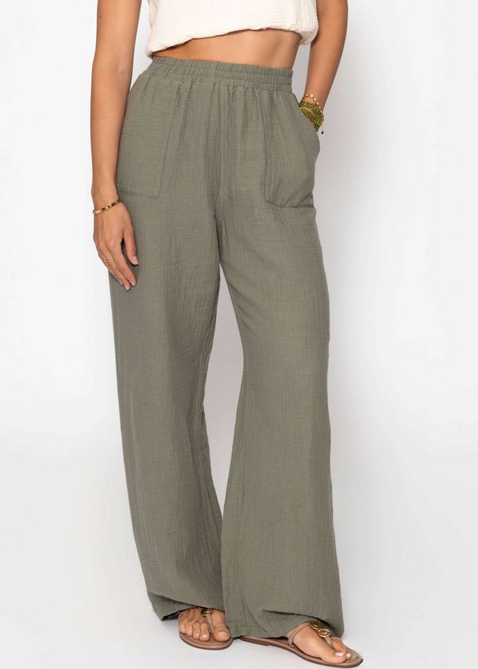SASSYCLASSY Stoffhose Musselin Hose Damen aus Baumwolle Musselinhose lang mit Eingriffstaschen schwarz SASSYCLASSY Stoffhose Musselin Hose Damen aus Baumwolle Musselinhose lang mit Eingriffstaschen schwarz von SASSYCLASSY