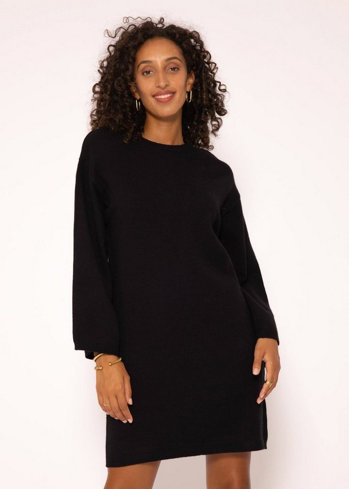 SASSYCLASSY Strickkleid Oversize Strickkleid Rollkragen Damen Lässiges Kleidpullover elegant aus weichem Strick Winter Grau Beige von SASSYCLASSY