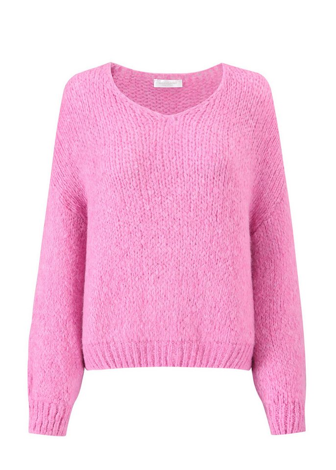 SASSYCLASSY Strickpullover Oversize Pullover mit V-Ausschnitt für Damen Weicher Pullover mit langen Ärmeln und Rippbündchen von SASSYCLASSY