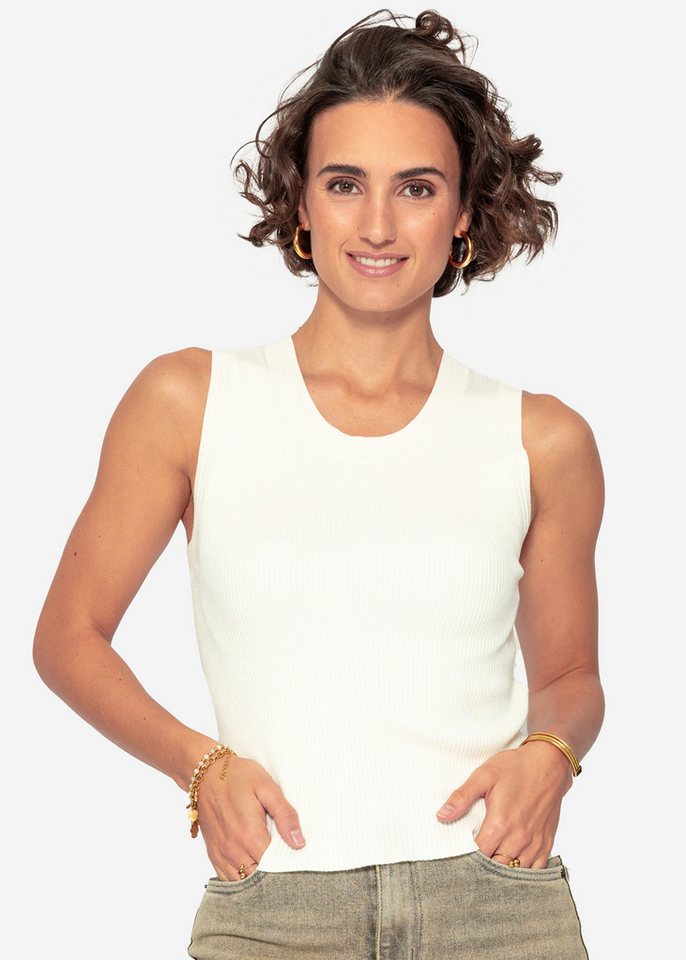 SASSYCLASSY T-Shirt Strick-Top Damen mit Rundhalsausschnitt ärmellos Top in Rippstruktur mit klassischem Design und schmeichelnde Passform SASSYCLASSY T-Shirt Strick-Top Damen mit Rundhalsausschnitt ärmellos Top in Rippstruktur mit klassischem Design und schmeichelnde Passform von SASSYCLASSY