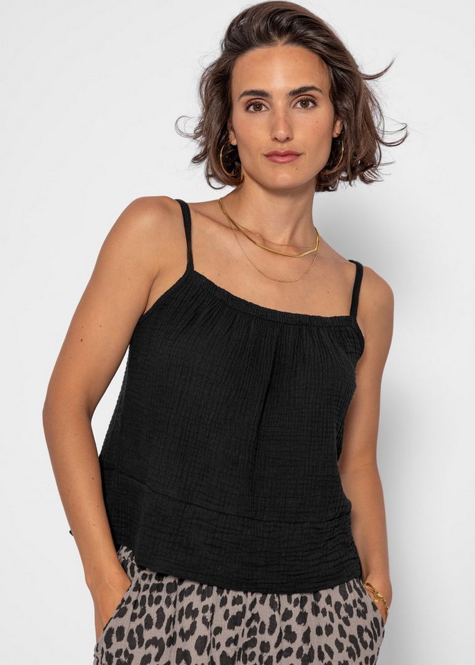 SASSYCLASSY Trägertop Trägertop Damen aus Musselin mit Gummizug von SASSYCLASSY