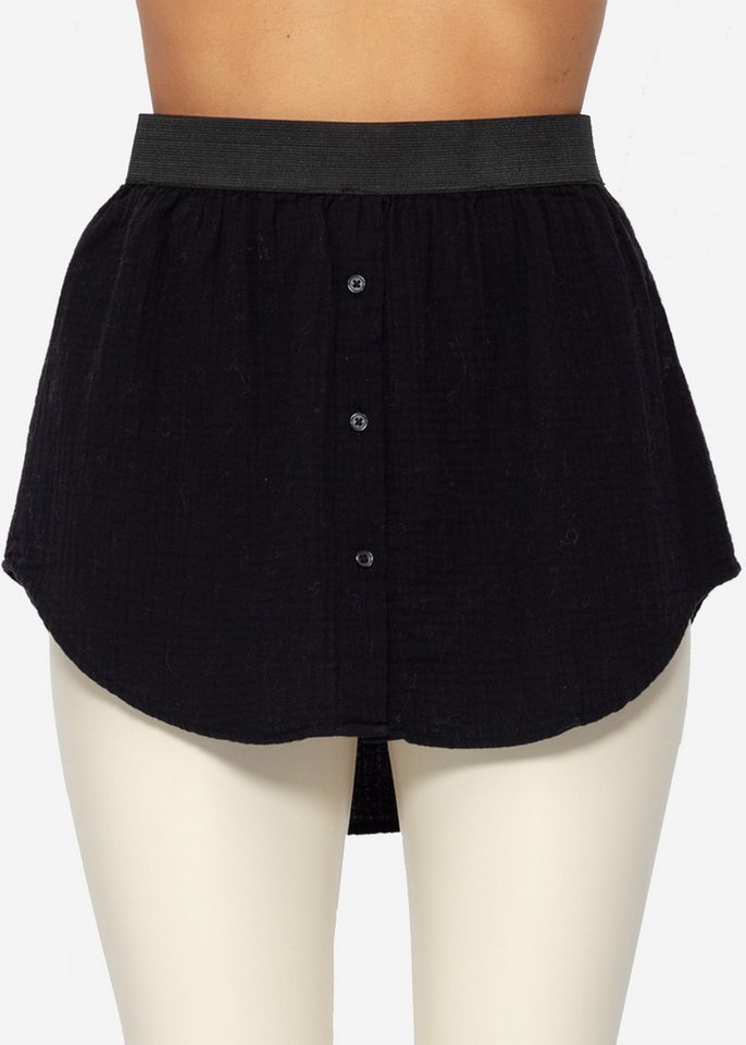 SASSYCLASSY Unterrock Blusen Unterrock Damen Saum Verlängerung Elegant Musselin Halbrock Hemdverlängerung mit Gummibund Weiß Schwarz von SASSYCLASSY
