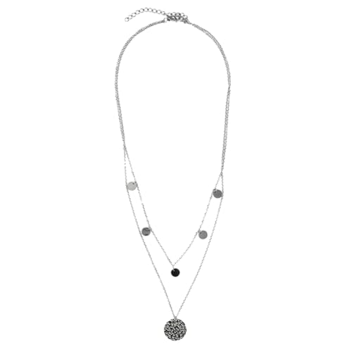 SASSYCLASSY elegante Edelstahl Halskette Damen mit Anhänger - Layering Kette in Farbvariante Silber - Edelstahl Schmuck, hautverträglich & wasserfest, inkl. Geschenkverpackung von SASSYCLASSY