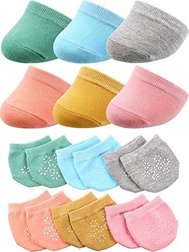 12 Paar Zehentopper Socken Zehentopper Halbsocken nahtlos rutschfest Zehensocken, Grau, Gelb, Orange, Blau, Grün, Pink, Large von SATINIOR