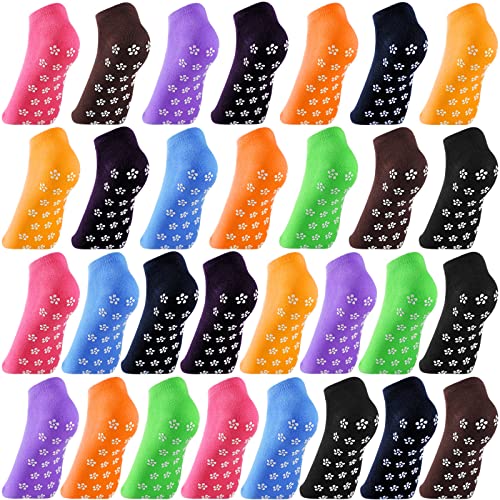 SATINIOR 30 Paar rutschfeste Socken Yoga-Socken im Blumenstil, Sportsocken, bunte Krankenhaussocken für Damen und Herren, Yoga-Barre, Blumen-Stil, Large von SATINIOR