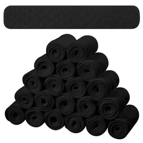 SATINIOR 20 BH-Einlagen Gegen Schweiß 18 x 3 Zoll 3-Lagige Waschbare Rechteckige Baumwolle Unterbrustband Frauen (Schwarz) von SATINIOR