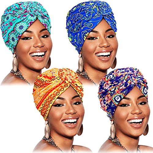 SATINIOR 4 Stücke Afrikanische Kopfbedeckung Turban (Klassischer Stil) von SATINIOR
