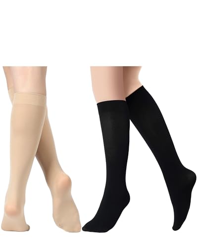 SATINIOR 6 Paar Eislaufsocken Rollschuhsocken hohe enge Knie Nylon Rollschuhsocken Damen Mädchen von SATINIOR