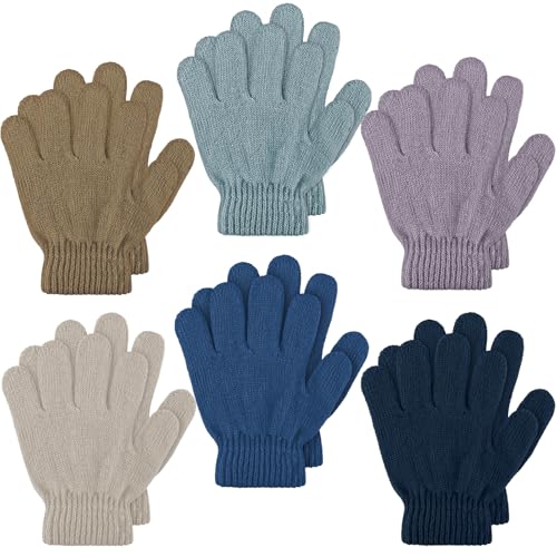 SATINIOR 6 Paar Winter Kinder Handschuhe Kleinkinder Strickhandschuhe Baby Stretch Fäustlinge (Mehrfarbig, 1-4 Jahre) von SATINIOR