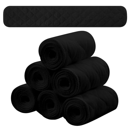 SATINIOR 6 Stück Baumwolle BH Einlagen Damen Unterbrust Schwitzschutz Rechteckige 3 Lagige (Schwarz, M) von SATINIOR