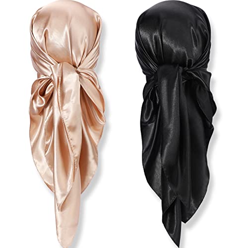 SATINIOR Damen Halstuch, Schwarz, Kamel, Einheitsgröße (2er Pack) von SATINIOR