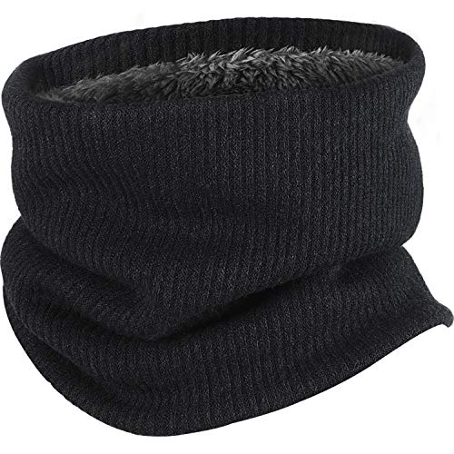 SATINIOR Fleece Nackenwärmer Futter Hals Gamasche Winter Kreis Schal für Männer Frauen (Schwarz) von SATINIOR