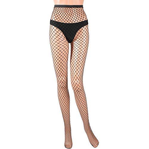 SATINIOR Frauen Fischnetz Kreuz Mesh Strümpfe Netzstrumpfhose Netzstrümpfe (Schwarz) von SATINIOR