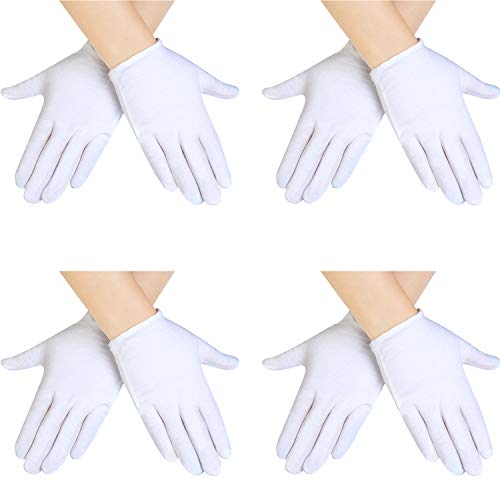 SATINIOR Halloween Kinder Baumwolle Handschuhe Weiß Handschuhe für Mädchen Jungen Kostüm Handschuhe für Cosplay Verkleidung (4 Paar) von SATINIOR