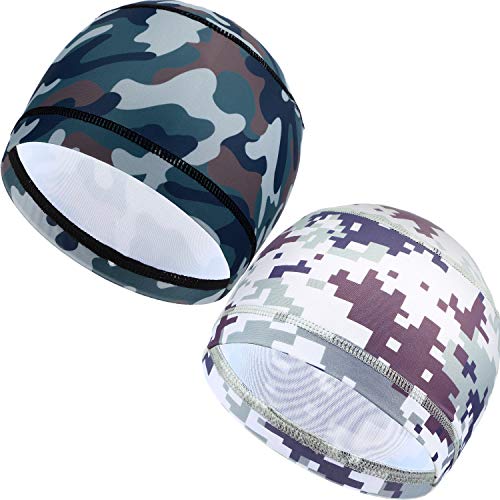 SATINIOR Schweißableitende Helmauskleidung, Kühlkappe, Laufmütze, Fahrradkappe, Schädelkappe, Helm Schutzhelmfutter für Männer und Damen (Camouflage Color, 2) von SATINIOR