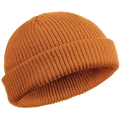 SATINIOR Trawler Beanie Watch Hut Aufrollen Rand Schädeldecke Winter Fisherman Beanie für Herren und Damen (Karamell) von SATINIOR