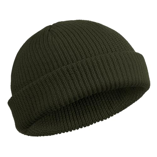 SATINIOR Trawler Beanie Watch Hut Rollup Edge Schädeldecke Fisherman Winter Beanie Hut Unisex, Dunkelgrün, M von SATINIOR