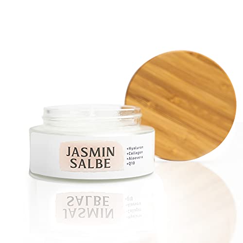 Satisa© Jasminsalbe gegen Augenringe & Falten| Bio-Aktive Augencreme |100 ml|+Hyaluron +Collagen |100% Naturkosmetik | Jasmin Creme gegen Schatten |Augenpflege Für Frauen & Männer| von SATISA