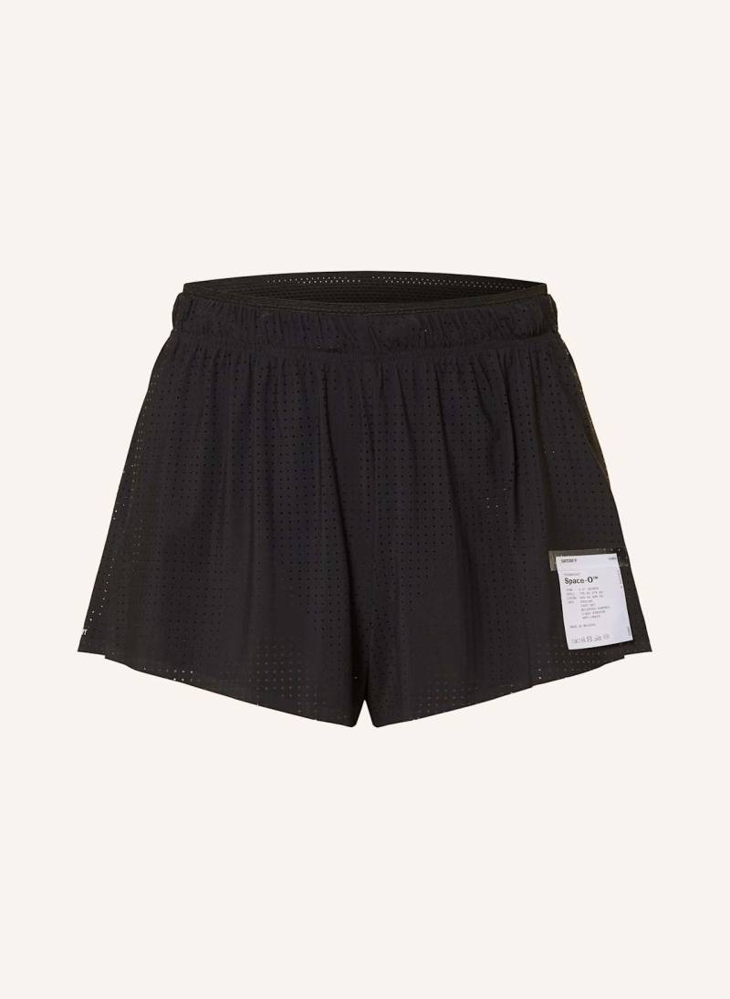 Satisfy 2-In-1-Laufshorts Space-O™ 2.5" Distance schwarz von SATISFY