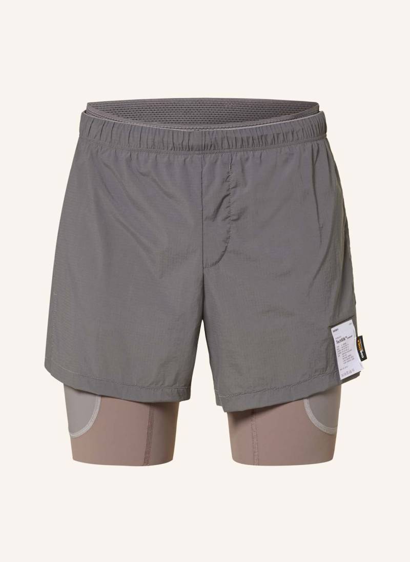 Satisfy 2-In-1-Laufshorts Techsilk™ Cordura® grau von SATISFY