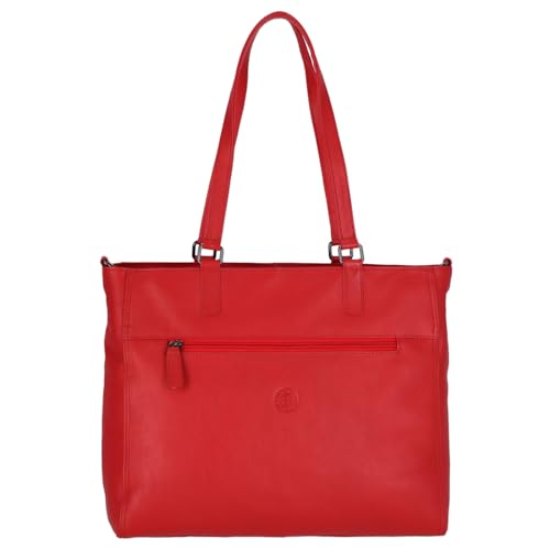 Sattlers & Co. Shopper The Vervet Wahana | Lederhandtasche geeignet für DIN-A4-Unterlagen | Damenhandtasche geräumiges Hauptfach mit Reißverschluss | (red) von SATTLERS & CO HANDCRAFTED