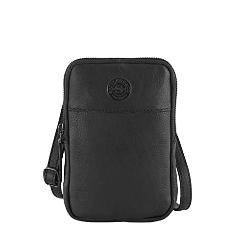 Sattlers & Co. Umhängetasche Esplendor | Umhängetasche für Damen und Herren | Handytasche aus echtem Leder | passend für gängige Modelle (black) von SATTLERS & CO HANDCRAFTED