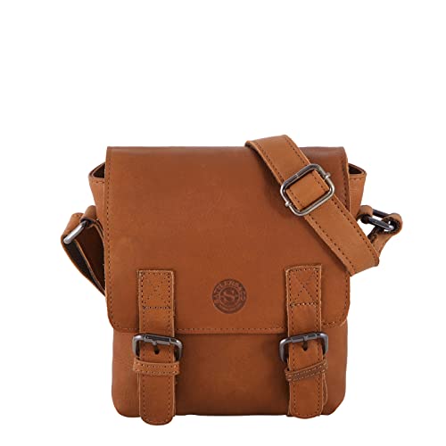 Sattlers & Co. Umhängetasche The Changee Ursus Small Flap | Schicke Umhängetasche aus echtem Leder für Herren | Längenverstellbarer Schulterriemen | 3 Außentaschen und 3 Innenfächer (tan) von SATTLERS & CO HANDCRAFTED
