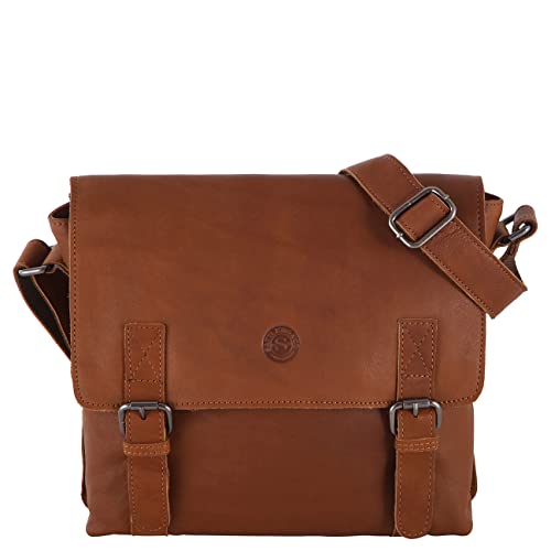 Sattlers & Co. Umhängetasche The Changee Ussul | Schicke Umhängetsche aus echtem Leder für Herren | größenverstellbarer Schulterriemen | 3 Außentaschen und 3 Innentaschen (tan) von SATTLERS & CO HANDCRAFTED