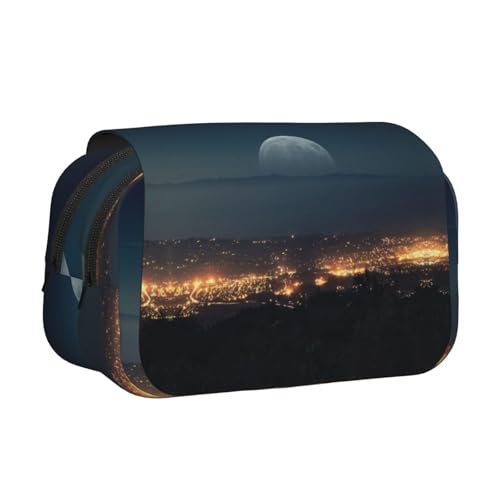 Federmäppchen mit Aufdruck "Good Evening", großes Fassungsvermögen, Federmäppchen mit 2 Fächern, Stifthalter, Organizer, Schreibwaren-Tasche von SATUSA