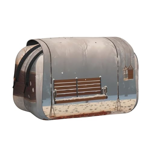 Federmäppchen mit Aufdruck "Now Falling in The Park", großes Fassungsvermögen, Stifteetui mit 2 Fächern, Stifthalter, Organizer, Schreibwaren-Tasche von SATUSA