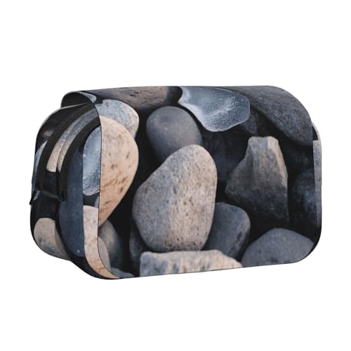Federmäppchen mit Aufdruck "Stones Under Ice Print", großes Fassungsvermögen, Stifteetui mit 2 Fächern, Stifthalter, Organizer, Schreibwaren-Tasche von SATUSA