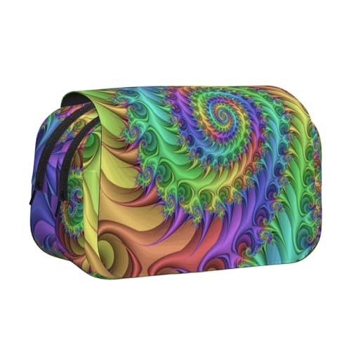 Federmäppchen mit Batikdruck, großes Fassungsvermögen, Stifteetui mit 2 Fächern, Stifthalter, Organizer, Schreibwaren-Tasche von SATUSA