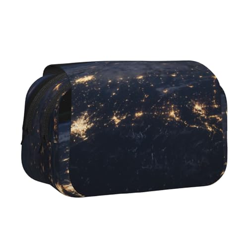 Federmäppchen mit Blick auf die Erde, großes Fassungsvermögen, Stifteetui mit 2 Fächern, Stifthalter, Organizer, Schreibwaren-Tasche von SATUSA