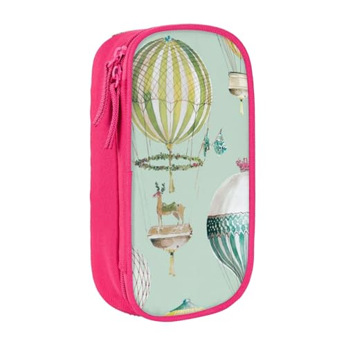 Federmäppchen mit Cartoon-Ballon-Druck, Münztasche, Schlüsseltasche, Geldbörse, großes Stifteetui für Kinder, Jungen, Schule, Büro, rose, Einheitsgröße, Kosmetikkoffer von SATUSA