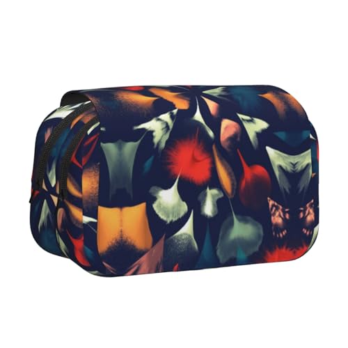 Federmäppchen mit Federdruck, großes Fassungsvermögen, Stifteetui mit 2 Fächern, Stifthalter, Organizer, Schreibwaren-Tasche von SATUSA