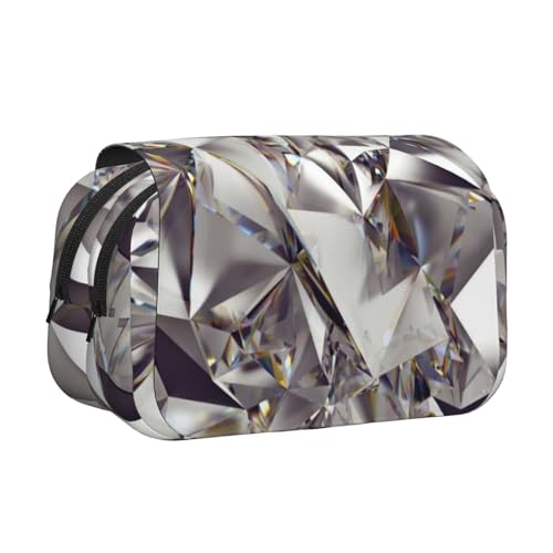 Federmäppchen mit Rautenmuster, großes Fassungsvermögen, Stifteetui mit 2 Fächern, Stifthalter, Organizer, Schreibwaren-Tasche von SATUSA