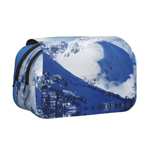 Federmäppchen mit Schneeberg-Aufdruck, großes Fassungsvermögen, Stifteetui mit 2 Fächern, Stifthalter, Organizer, Schreibwaren-Tasche von SATUSA