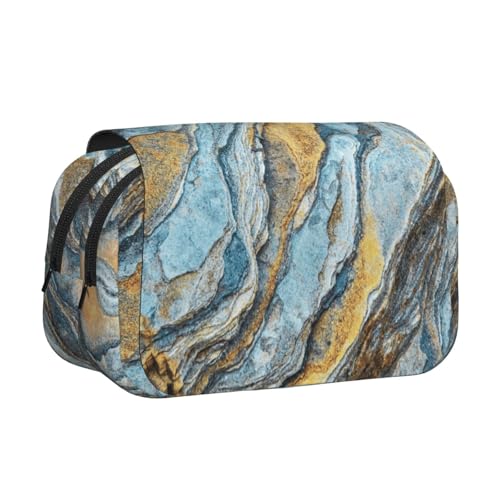 Federmäppchen mit Steinstruktur-Druck, großes Fassungsvermögen, Stifteetui mit 2 Fächern, Stifthalter, Organizer, Schreibwaren-Tasche von SATUSA