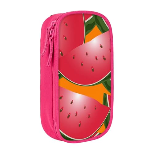 Federmäppchen mit Wassermelonen-Aufdruck, Münz-, Schlüssel-, Kartentasche, Geldbörse, großes Stifteetui für Kinder, Jungen, Schule, Büro, rose, Einheitsgröße, Beauty-Etui von SATUSA