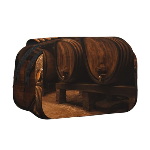 Federmäppchen mit Weineichen-Motiv, großes Fassungsvermögen, Stifteetui mit 2 Fächern, Stifthalter, Organizer, Schreibwaren-Tasche von SATUSA