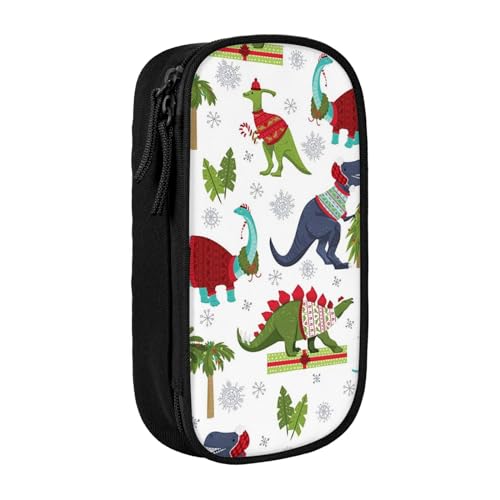 Federmäppchen mit buntem Dinosaurier-Druck, Münztasche, Schlüsseltasche, Geldbörse, großes Stifteetui für Kinder, Jungen, Schule, Büro, Schwarz , Einheitsgröße, Kosmetikkoffer von SATUSA