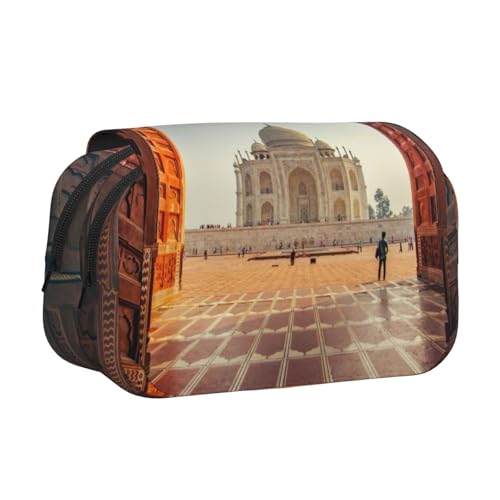 Federmäppchen mit historischer Stätte, großes Fassungsvermögen, Stifteetui mit 2 Fächern, Stifthalter, Organizer, Schreibwaren-Tasche von SATUSA